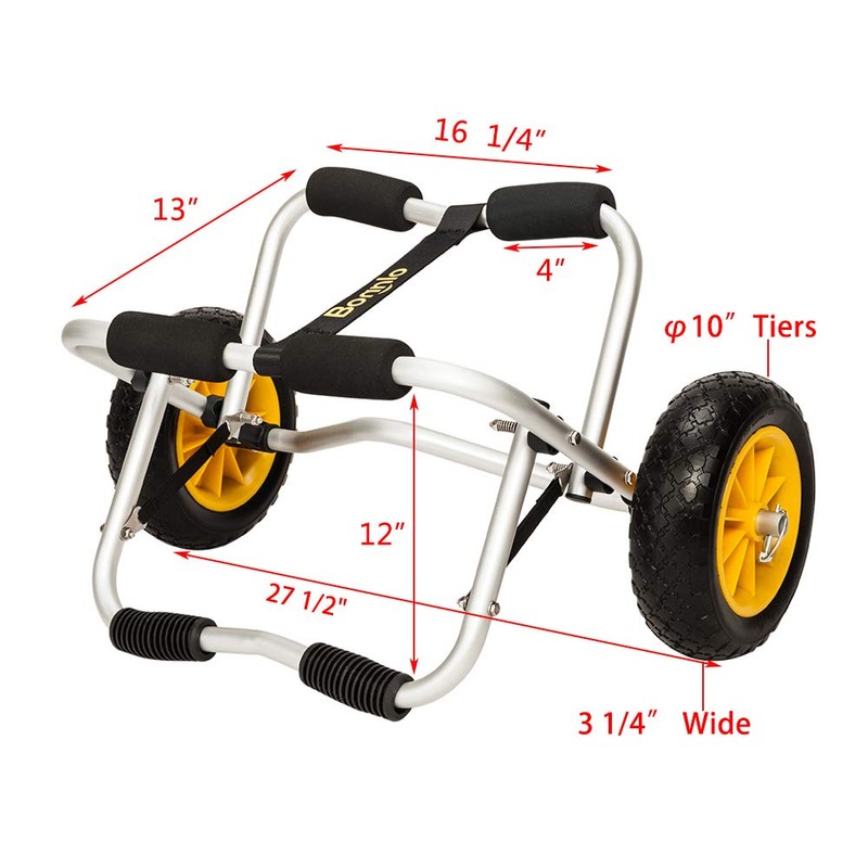 Bonnlo Universal Kayak Carrier - Trolley for Carrying Kayaks, Canoes,