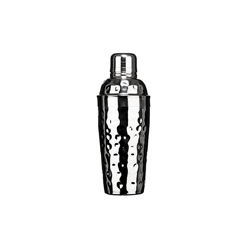 Premier Housewares Cocktail Shaker - Hammered Stainless Steel, Silver