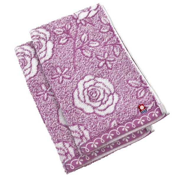 Imabari Face Towel, Rose Lily, Pink, 13.4 x 31.5 inches