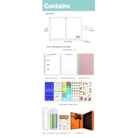 Zelten A6/A5 6 Holes Colorful PVC Cover Round Ring Binder with Snap Closure Loose Leaf Binder Personal Organizer (Blue Daisy, A5 Gift Box)