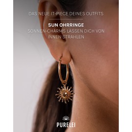 PURELEI® Sun Earrings - Women's Earrings Made of Durable Stainless Steel - Waterproof Earrings Women - Fashion Jewellery for Your Individual Look, 18K Rose Gold Plated Stainless Steel, No Gemstone