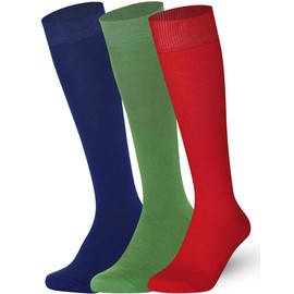 Mysocks Knee High Socks for Women and Men 3 Pairs Pack Casual Plain Multi Colour Long Socks 102, 8-11