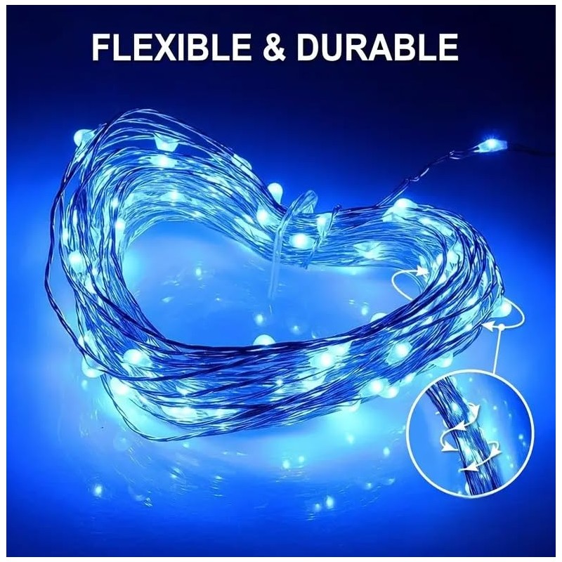 Volunx USB Fairy Lights Blue 2/5/10m Copper USB Plug in,