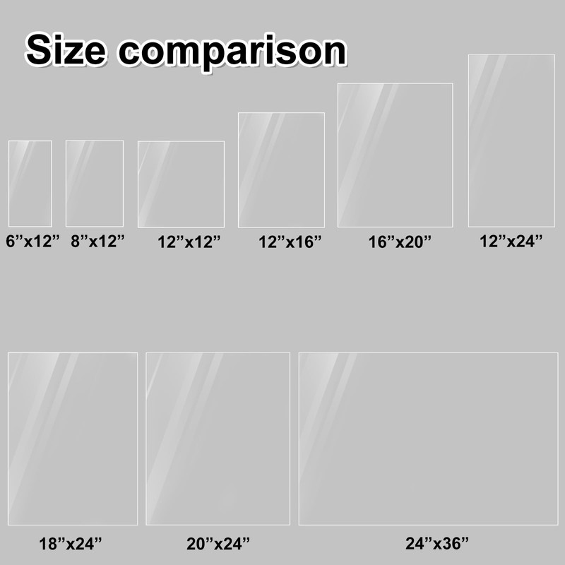 KINLINK 6x12 Plexiglass Sheets 1/8 inch Thick, 3mm Clear Cast