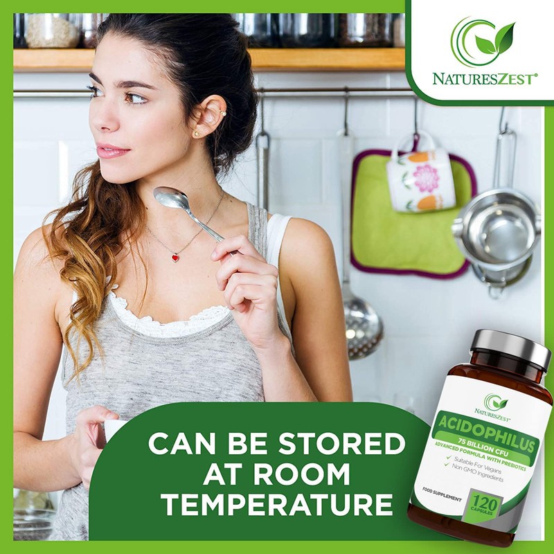 Natures Zest High Strength Acidophilus Probiotics 75 Billion CFU with