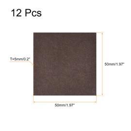 uxcell Felt Furniture Pads, 2-inch x 2-inch Self Adhesive Cuttable Anti Scratch Square Floor Protectors for Furniture Legs Hardwood Floor, Brown 12Pcs