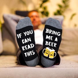 HUEGLO Birthday Funny Gifts For Men,Father's Day Gifts For Dad Grandad Husband Boyfriend Funny Novelty Socks Cotton Presents For Men (UK, Alpha, M, Regular, Regular, Bersock)