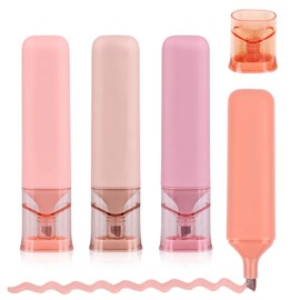 PEUTIER 4pcs Glitter Highlighters, 4.45x0.98in Nebula Glitter Highlighter Markers Sparkly Highlighters School Classroom Supplies for Men Women And Kids(Pink)