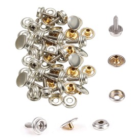 Trimming Shop 15mm 3 Part Screw Press Studs Silver Snap Fasteners for Boat Cover, Awning, Furniture, Canvas, Marine Grade, DIY Projects, Leathercrafts, 10pcs