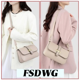 FSD.WG Women's Shoulder Bag, Leather, Outdoor, Fashion, 4 Colors, Khaki