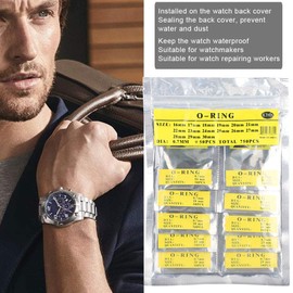 O Ring Kit, O Ring Watch Bottom Seal Rubber Sealing Washers Set Rear Cover of Watch O Ring, Waterproof Round Watch Seals O Ring Sealing Rings Watch Accessories (0.7 mm)