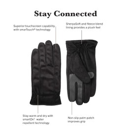 isotoner mens Full-Finger Gloves, Dark Brown, Medium US