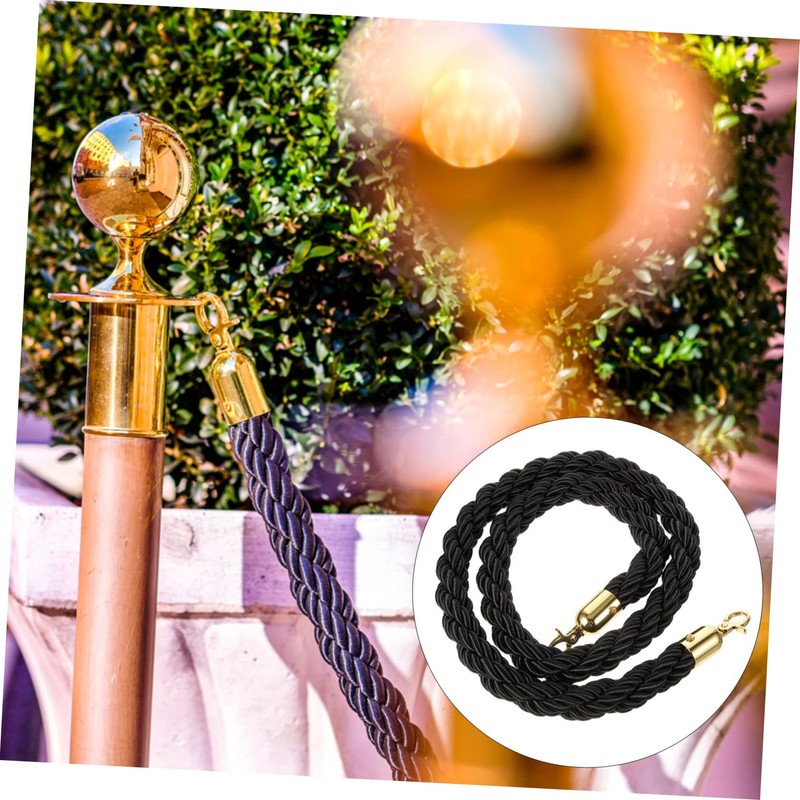 Operitacx 1.5m Solid Flax Rope for Stanchions Crowd Control Barrier