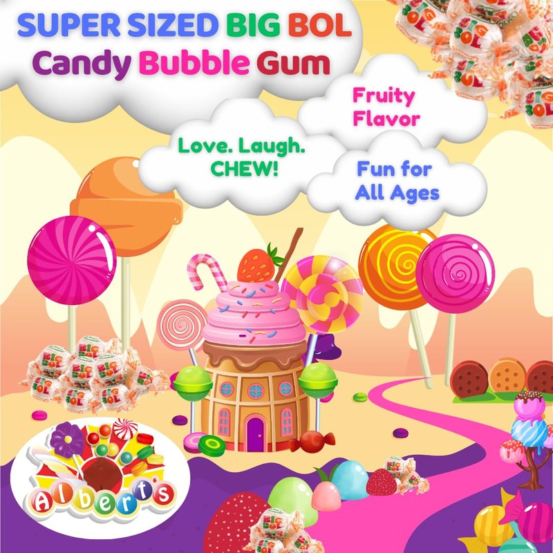 SUPER Big Bol Candy Bubble Gum (240 count)