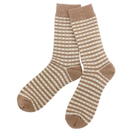 Warm Musubi Heel Care, Foot Beauty Plaid Type, 8.7 - 9.4 inches (22 - 24 cm), Exfoliating Care, Moisturizing, Smooth, Cracking, Moisturizing, Made in our own factory in Niigata Prefecture, beige