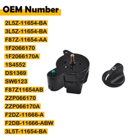 Etersec Headlight Switch & Knob Kit Compatible with Ford Ranger 1995-2006, Explorer 1995-2001, Sport Trac 2001-2004, Mazda B-Series, Mercury Mountaineer, Replaces 2L5Z-11654-BA, 3L5Z-11654-BA