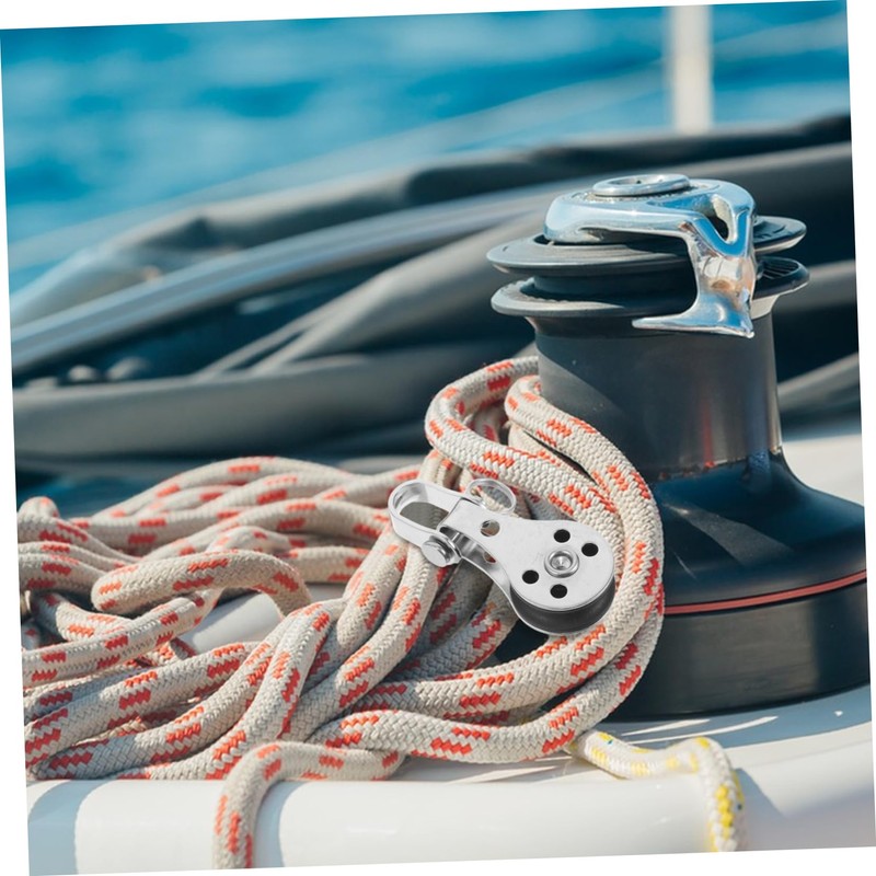 NOLITOY 2pcs Stainless Steel Pulley Blocks for Kayak and Boat