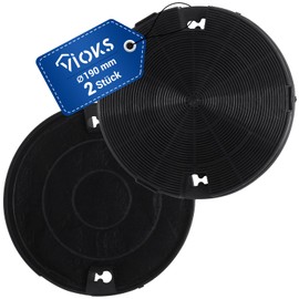 VIOKS 2 x Activated Carbon Filter Cooker Hood 190 mm Diameter Replacement for Electrolux 9029793586 EHFC29, Whirlpool 481249038013 AMC912 & Elica CFC0140124 Type29 Carbon Filter for Cooker Hoods