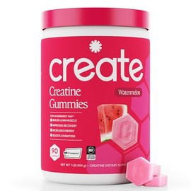 Create- Gomitas de Creatina Monohidrato para Hombres y Mujeres Aumentar el Enfoque, la Fuerza y la Resistencia, AntiMelting Fo