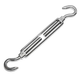 PRIOstahl Turnbuckle Tensioner Rope Clamp Tensioner – M8 x 1 Piece Hook/Hook for Wire Rope Tensioner Rope Turnbuckle Tensioner Tarpaulin Attachment Connection Made of Stainless Steel V4A