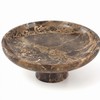 Marble Fruit Bowl with Pedestal, 9.8" Emperador Dark Decorative Bowl