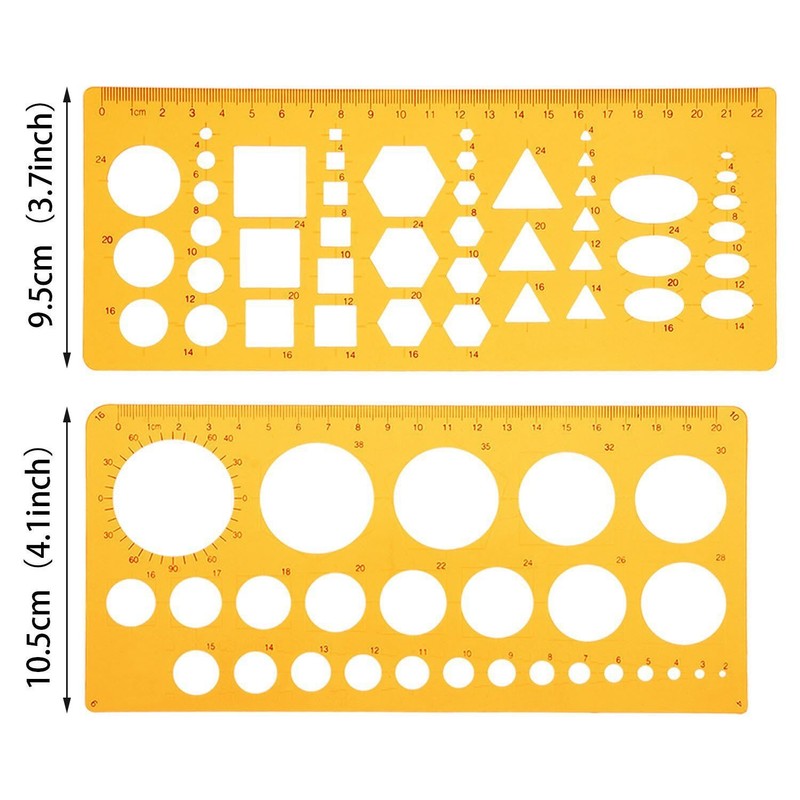 6 Pieces French Curve and Template Ruler Set Drawing Template