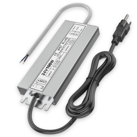 LED Driver 100 Watts Waterproof IP67 Power Supply, Input 100-260V AC with 3-Prong Plug, 24V DC 4.17A, Low Voltage Transformer for Outdoor LED Lights