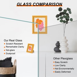 THKRLOF 8x10 Picture Frame with Real Glass, Wooden cute 8 x 10 Photo Frame with Wavy Mat for Tabletop and Wall Hanging, Yellow, 1 Pack