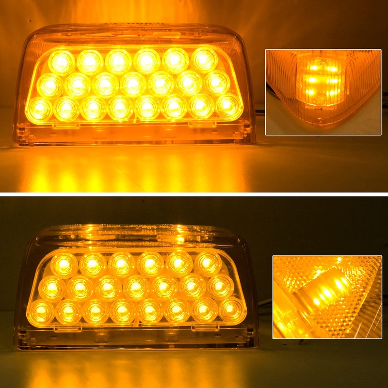 Jamarco 2Pcs for Peterbilt Amber Headlight LED Turn Signal Indicators