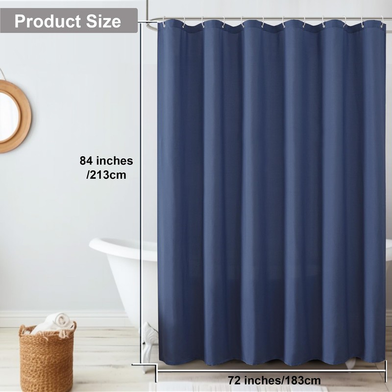 OVZME Zora 84 Inch Shower Curtain Set with 12 Plastic
