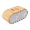 Wooden Alarm Clock USB Wireless Charging Wood LED Digital Display