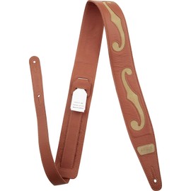 Gretsch F-Holes Leather Strap - Orange and Tan