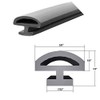Grey Bulb Type Gasket Weatherstrip, 3/8" Width, 7/32" Backing -