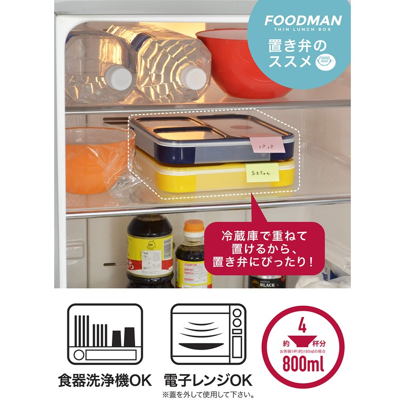 CB Japan, Food Man, Thin Lunch Box, 27 Ounce (800