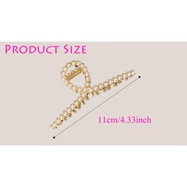 LOHGOU Metal Rhinestone Pearl Hair Claw Clip for Women Girls, Large Hair Claw Clip Clamps for Thick Thin Hair, Fashion Hair Accessories Barrettes Styling Tools for Wedding Party (Twist)