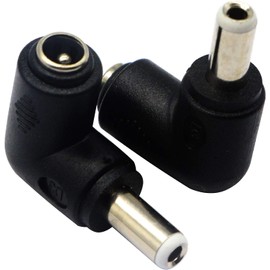 zdyCGTime DC 5.5x2.5mm Male 90 Degree Angle to DC5.5x2.1mm Female Adapter 5 Volt DC Barrel Power Jack Charging Cable Connector for Tablet (DC5.5x2.5mm)(2pack)
