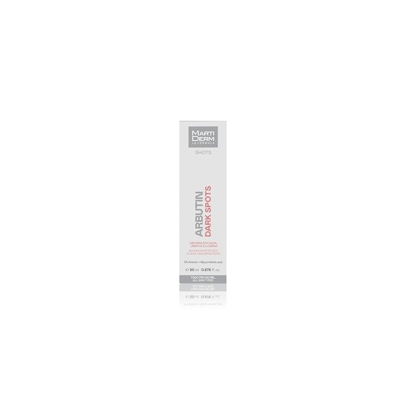 MartiDerm SHot Arbutin Dark Spots, Efecto despigmentante, Ilumina y Unifica
