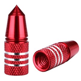 Presta Valve Caps Aluminum Anodized Colorful Air Dust Valve Stem Covers Fit Presta/French MTB Mountain/Road Bike Rocket Design, Heavy-Duty, Screw-On (5 Pack)