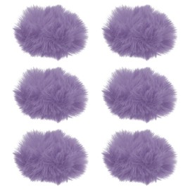 QUARKZMAN Pack of 6 Fur Microphone Wind Protection 10 mm x 55 mm Mini Microphone Cover Wind Protection for Indoor and Outdoor Microphone with Lavalier Microphones Purple