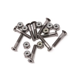 Elos Skateboard Hardware 1.1" (28mm) Screws and Nuts (9 Screws & 9 Nuts) Hex Head Bolt and Nut Set Hardened Steel Heavy Duty Rust Resistant Skateboard Longboard Cruiser