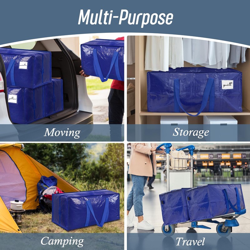 6 Pack Extra Heavy Duty Large Moving Bags with Strong