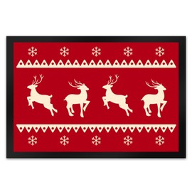 speecheese Reindeer Christmas Door Mat XL 40 x 60 cm as Decoration for the Christmas Season or as a Secret Santa Gift for Family, Friends and Colleagues
