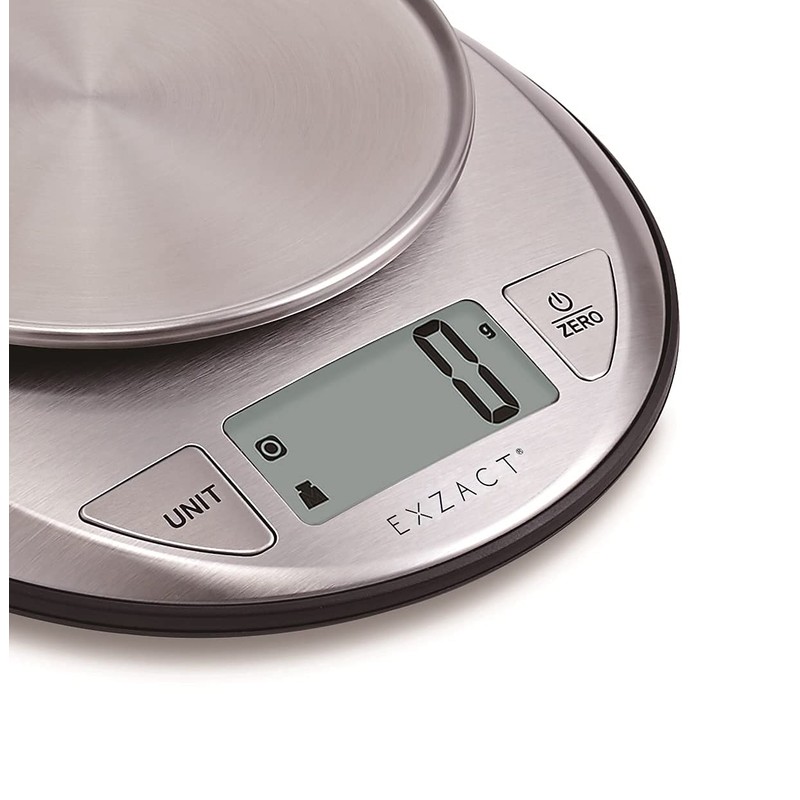Exzact Electronic Kitchen Scale - Stainless Steel - Baking Scale