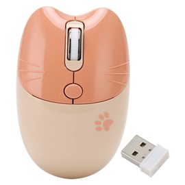 Cute Cat Mouse, Adjustable DPI Portable Mobile Optical Mouse, Dual Mode Candy Colors Silent Mouse, for Win XP, 7, 8, 10, for OS X (Cream Color)