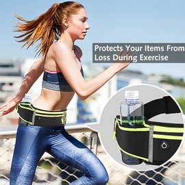 Waterproof Running Belt for Men and Women,Sweat Proof Large Capacity Waist Pack,Adjustable Waist Bag with Phone Holder Thin Elastic Band Waist Bag for Running, Exercise and Travel