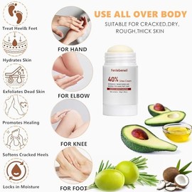 Bálsamo para el talón agrietado en crema de urea al 40% con 40% para secas, agrietadas, cura los pies, loción hidratante de manos, loción de urea al 4