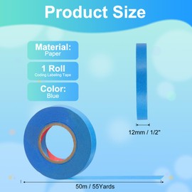 PATIKIL Colored Masking Tape 12mm x 50 Meters, Color Code Labeling Tape for DIY Craft Science Lab Organizing, Blue