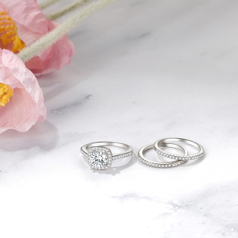 Cupimatch Women's Stainless Steel Engagement Rings: Wedding Rings Promise Partner