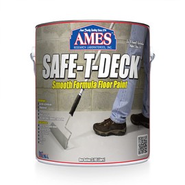 Ames Safe-T-Deck® Smooth Formula Floor Paint - 1 Gallon Grey Paint - Great For Garage Floor Paint, Concrete Paint, Wood Paint. Made in the USA