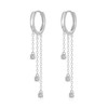 Hasnsofie Silver Hoop Earrings Hanging, 925 Sterling Silver Round Hoop